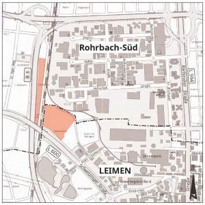 Auf der Übersichtskarte ist das Zweckverbandsgebiet zu sehen und die Gewann "Fautenbühl" und "Hardtäcker 2" sind farblich markiert